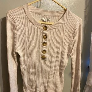 American Eagle Long Sleeve Cream Sweater